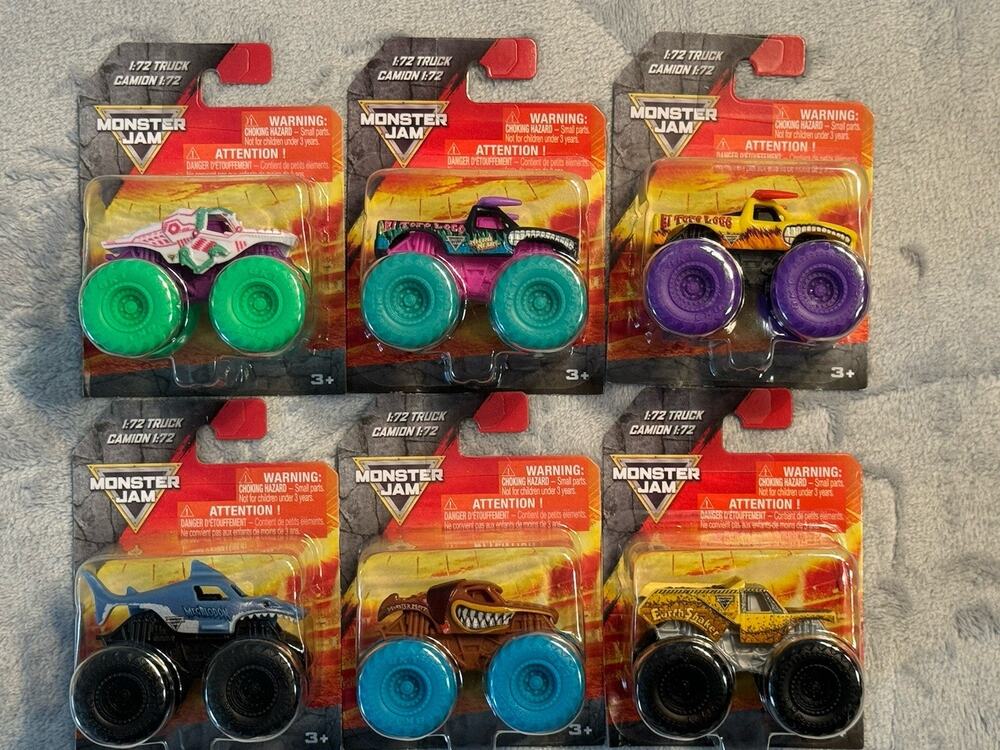 Lot X6 MONSTER JAM MONSTER TRUCK NEW SEALED 1:72 Scale Megalodon Digger Toro